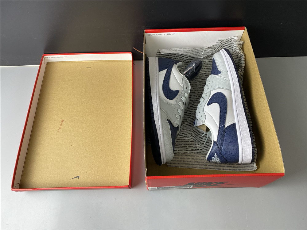 Jordan1 White gray dark blue CW8576-200