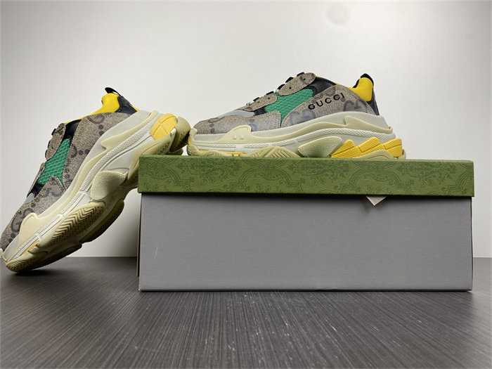 Gocci x BLCG The Hacker Project Triple S Beige Green Yellow 681067 UMO20 9766