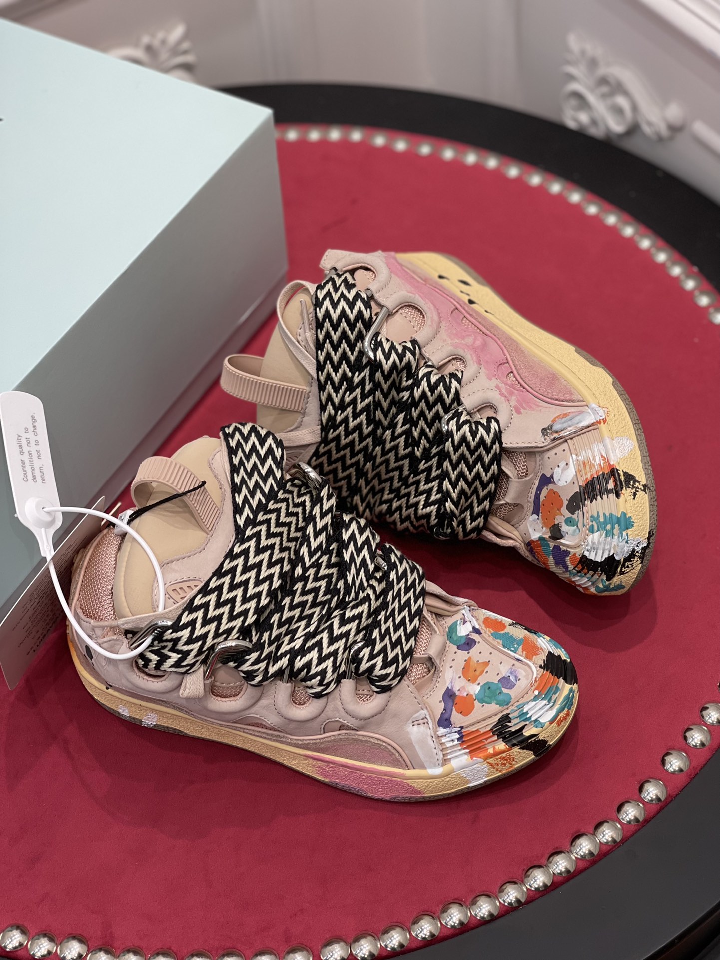 Lanvon Leather CurbGallery Dept. Pale Pink Multi FM-SKRK11-DRGD-P22B5S0